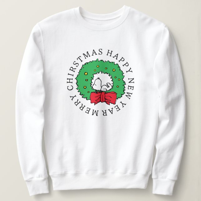 Peanuts | Snoopy Christmas Wreath Sweatshirt (Design Front)
