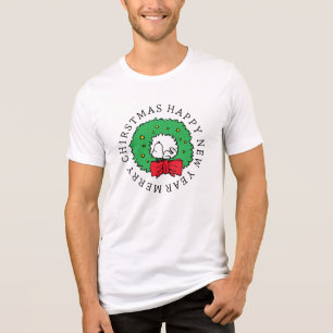 Peanuts   Snoopy Christmas Wreath Tri-Blend Shirt