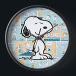 Peanuts | Snoopy Comic Pattern Clock<br><div class="desc">Snoopy is the loveable pet beagle of Charlie Brown in the comic strip Peanuts by Charles M. Schulz. Check out this cute Peanuts design featuring Snoopy on a comic strip pattern.</div>
