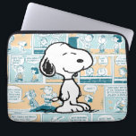 Peanuts | Snoopy Comic Pattern Laptop Sleeve<br><div class="desc">Snoopy is the loveable pet beagle of Charlie Brown in the comic strip Peanuts by Charles M. Schulz. Check out this cute Peanuts design featuring Snoopy on a comic strip pattern.</div>