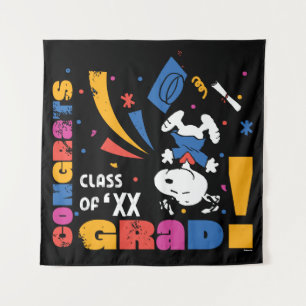 Peanuts Snoopy Congrats Grad Graduation Confetti Tapestry