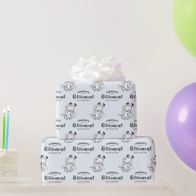 Peanuts | Snoopy Congrats on Your Retirement Wrapping Paper (Party Gifts)