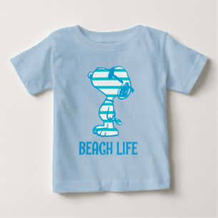 Peanuts   Snoopy Cyan Stripes Sunglasses Baby T-Shirt