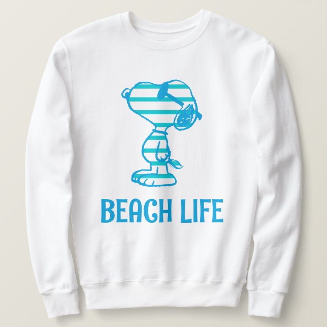 Peanuts | Snoopy Cyan Stripes Sunglasses Sweatshirt (Design Front)