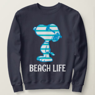 Peanuts Snoopy Cyan Stripes Sunglasses Sweatshirt