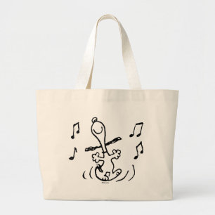 Peanuts   Snoopy Dancing Large Tote Bag
