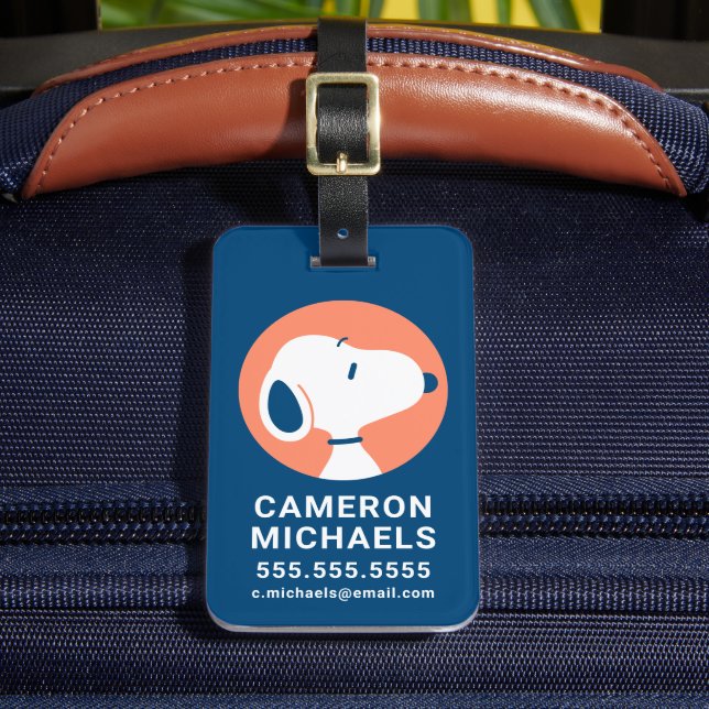 Peanuts | Snoopy Dark Blue Deco Dreams Luggage Tag (Front Insitu 2)