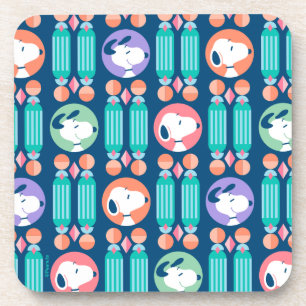 Peanuts   Snoopy Dark Blue Deco Dreams Pattern Coaster