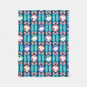 Peanuts   Snoopy Dark Blue Deco Dreams Pattern Fleece Blanket