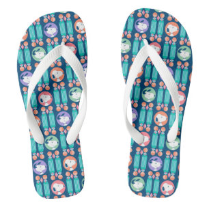 Peanuts Snoopy Dark Blue Deco Dreams Pattern Jandals