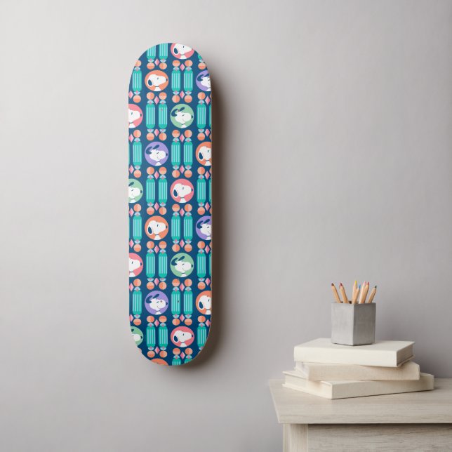 Peanuts | Snoopy Dark Blue Deco Dreams Pattern Skateboard (Wall Art)