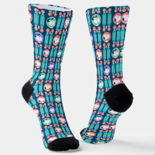 Peanuts   Snoopy Dark Blue Deco Dreams Pattern Socks
