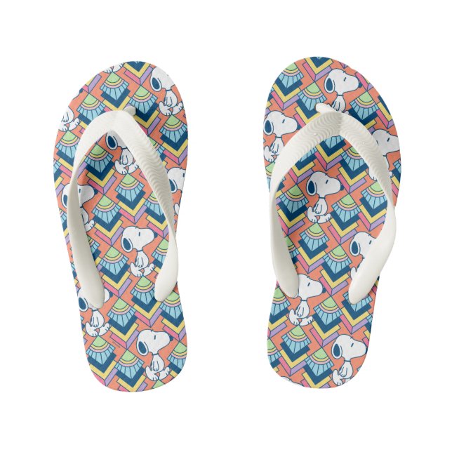 Peanuts | Snoopy Deco Dreams Pattern Kid's Jandals (Footbed)