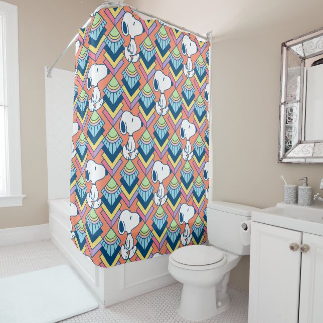 Peanuts | Snoopy Deco Dreams Pattern Shower Curtain (In Situ)