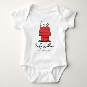 Peanuts Snoopy Dog House   Baby Coming Soon Baby Bodysuit