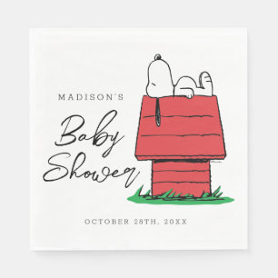 Peanuts Snoopy Dog House   Baby Shower Napkin