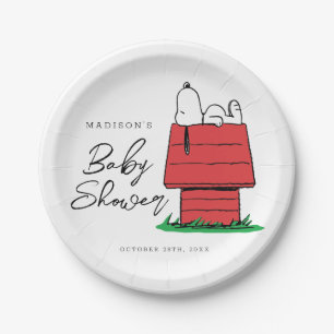 Peanuts Snoopy Dog House   Baby Shower Paper Plate