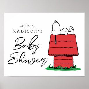 Peanuts Snoopy Dog House - Baby Shower Poster