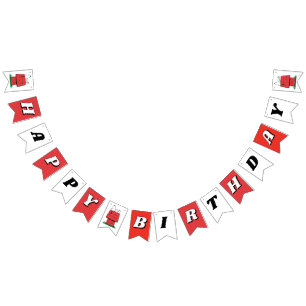 Peanuts Snoopy Dog House Birthday  Bunting Flags