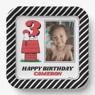 Peanuts Snoopy Dog House Birthday Paper Plate