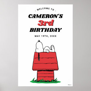 Peanuts Snoopy Dog House Birthday Poster