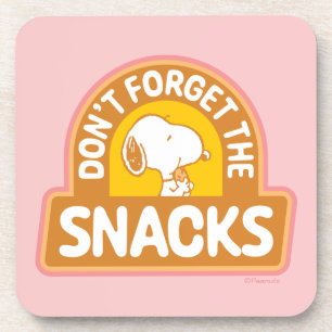 Peanuts   Snoopy Don't Forget the Snacks Coaster