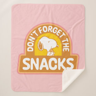 Peanuts   Snoopy Don't Forget the Snacks Sherpa Blanket