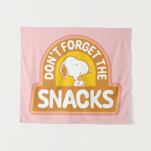 Peanuts   Snoopy Don't Forget the Snacks Tapestry