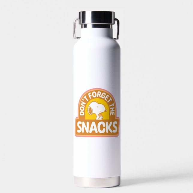 Peanuts | Snoopy Don't Forget the Snacks Water Bottle (Front)