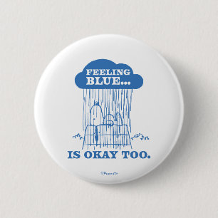 Peanuts   Snoopy Feeling Blue Is OK Too 6 Cm Round Badge