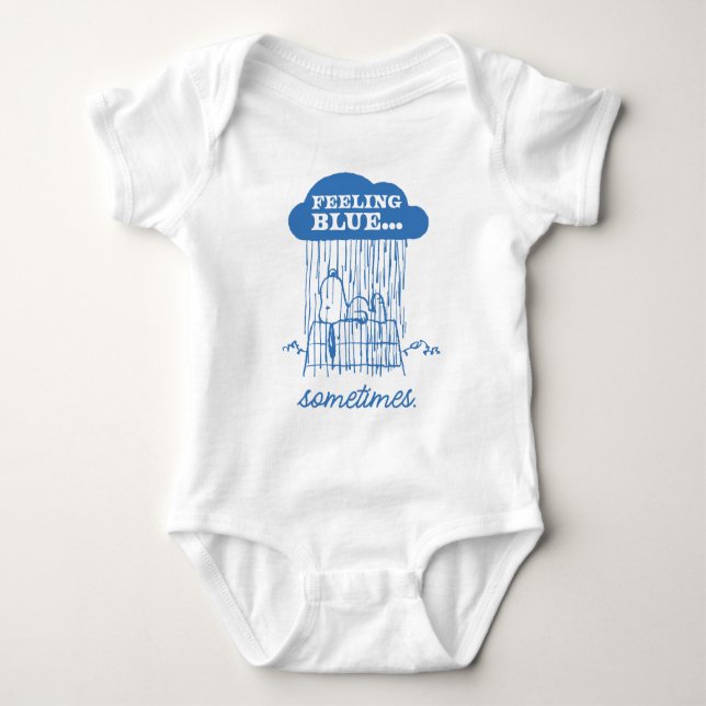Peanuts | Snoopy Feeling Blue Is OK Too Baby Bodysuit (Front)