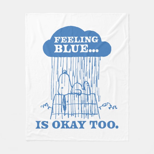 Peanuts | Snoopy Feeling Blue Is OK Too Fleece Blanket (Front)