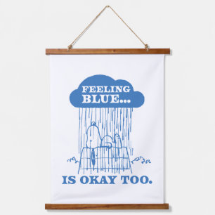 Peanuts   Snoopy Feeling Blue Is OK Too Hanging Tapestry