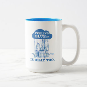 Peanuts   Snoopy Feeling Blue Is OK Too Two-Tone Coffee Mug