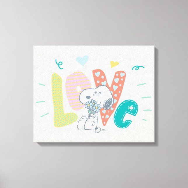 Peanuts | Snoopy Flower Love Canvas Print (Front)