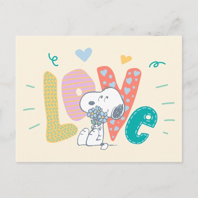 Peanuts | Snoopy Flower Love Postcard (Front)