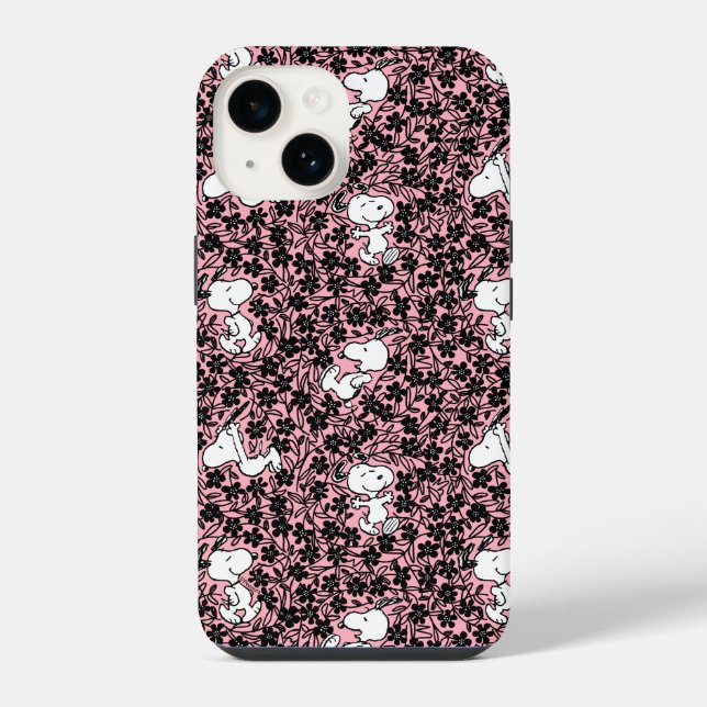 Peanuts | Snoopy Flower Vine Pattern iPhone Case (Back)