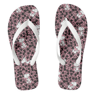 Peanuts Snoopy Flower Vine Pattern Jandals