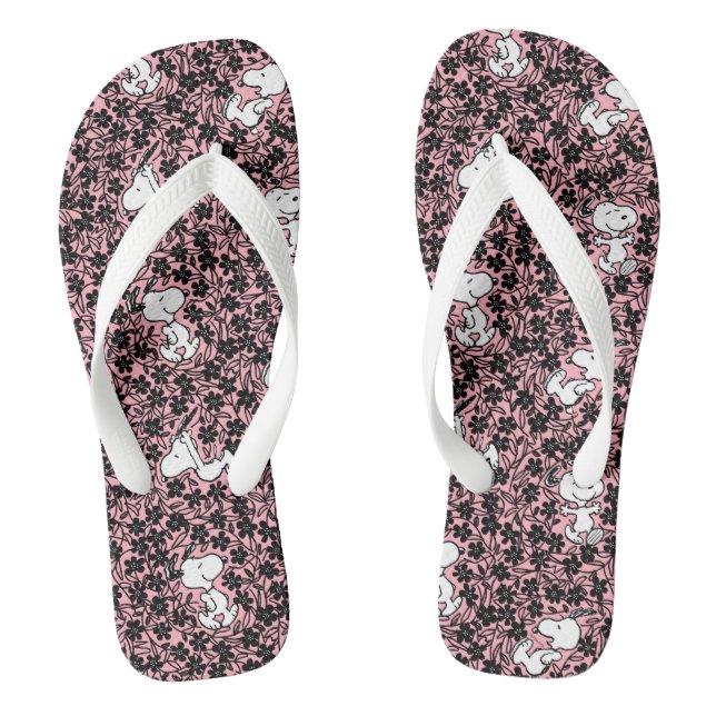 Peanuts | Snoopy Flower Vine Pattern Jandals (Footbed)