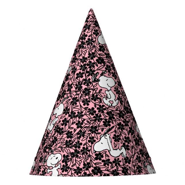 Peanuts | Snoopy Flower Vine Pattern Party Hat (Front)
