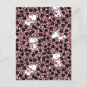 Peanuts   Snoopy Flower Vine Pattern Postcard