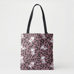 Peanuts   Snoopy Flower Vine Pattern Tote Bag