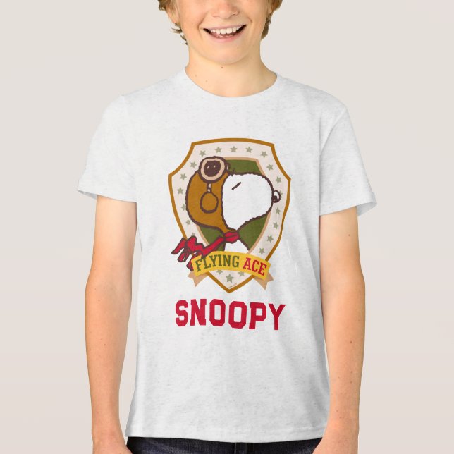Peanuts | Snoopy Flying Ace Badge Tri-Blend Shirt (Front)