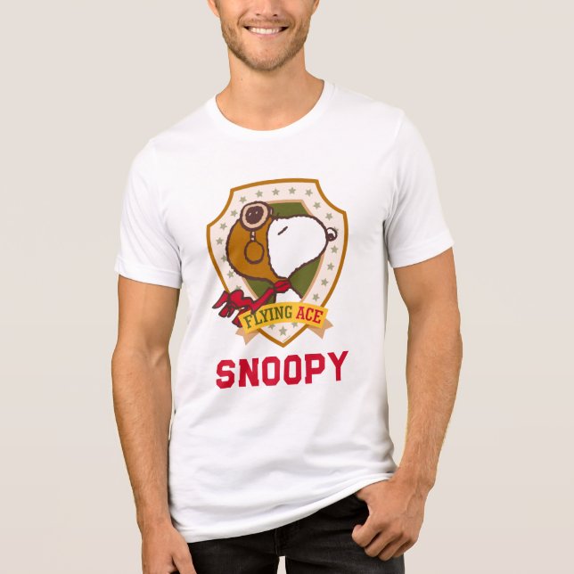 Peanuts | Snoopy Flying Ace Badge Tri-Blend Shirt (Front)