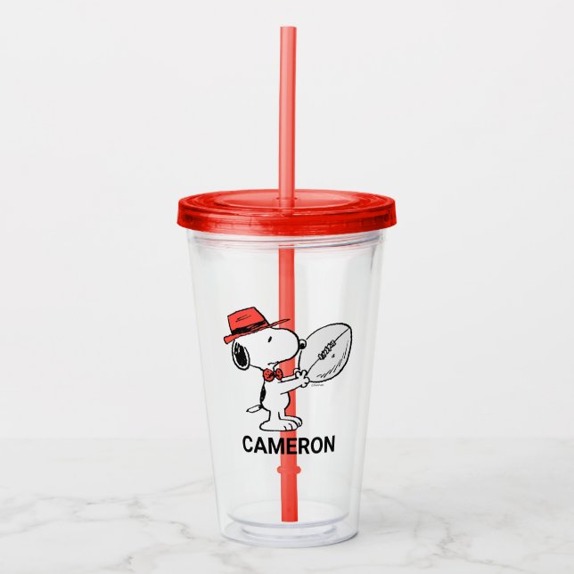Peanuts | Snoopy Football Coach Acrylic Tumbler (Front)