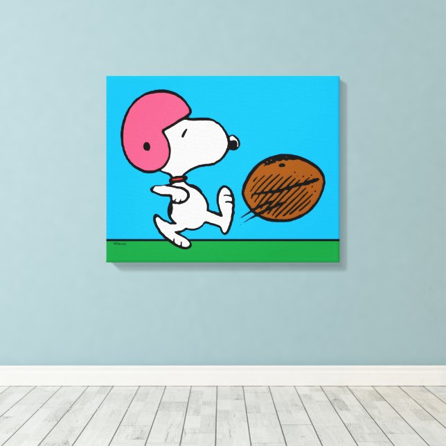 Peanuts | Snoopy Football Kicker Canvas Print (Insitu(Wood Floor))