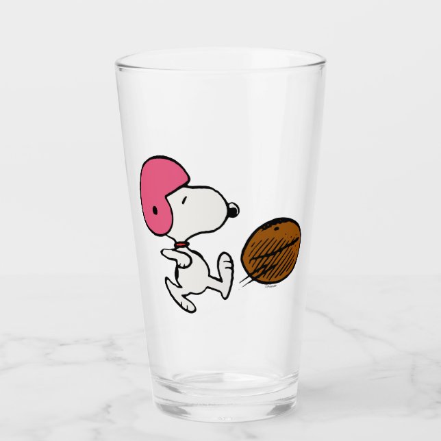 Peanuts | Snoopy Football Kicker Glass (Front)