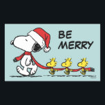 Peanuts | Snoopy & Friends Winter Scarf Rectangular Sticker<br><div class="desc">Celebrate the holidays and your love of Peanuts with this cute design featuring Snoopy,  Woodstock & friends wearing a red winter scarf.</div>