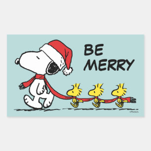 Peanuts   Snoopy & Friends Winter Scarf Rectangular Sticker