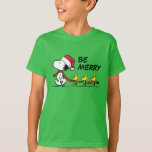Peanuts | Snoopy & Friends Winter Scarf T-Shirt<br><div class="desc">Celebrate the holidays and your love of Peanuts with this cute design featuring Snoopy,  Woodstock & friends wearing a red winter scarf.</div>